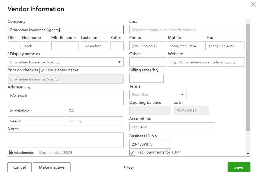 BP029-Add New Vendor Sample